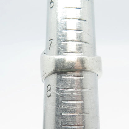 925 Sterling Silver 2-Tone Vintage Mexico Twisted Signet Ring Size 7.75