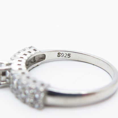 925 Sterling Silver Round-Cut C Z Ring Size 8