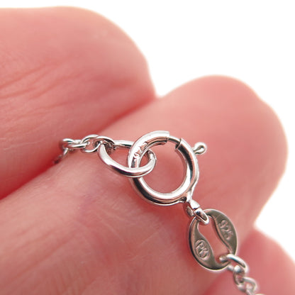 925 Sterling Silver Oval & Pear-Cut C Z Cable Chain Necklace 16"
