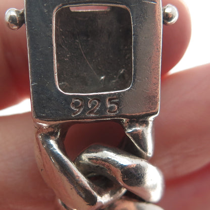 925 Sterling Silver Vintage Solid 99.6g. Cuban Link Bracelet 8"