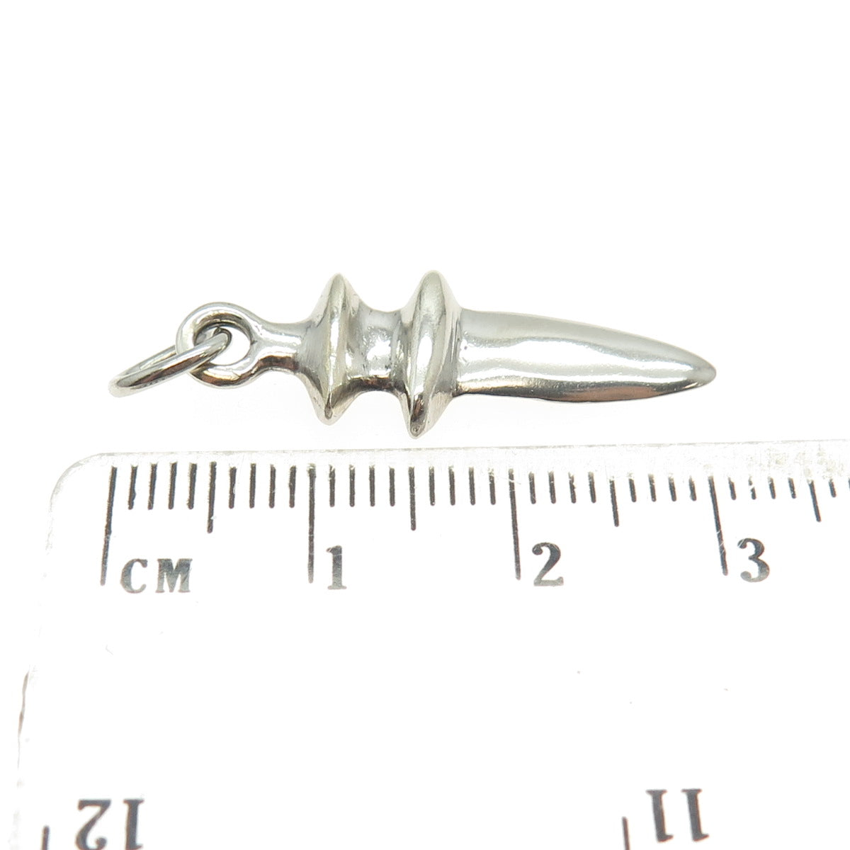 925 Sterling Silver Vintage BNC Dagger Oxidized Charm Pendant