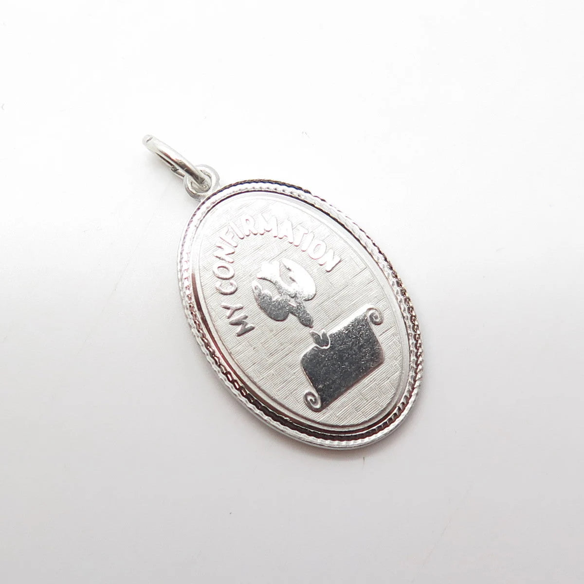 925 Sterling Silver Vintage Griffith & Sons My Confirmation Oval Pendant