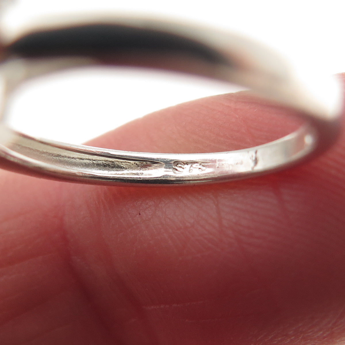 Chuck Clemency Sterling Silver Vintage Real Oval-Cut Black Spinel Ring Size 5.25