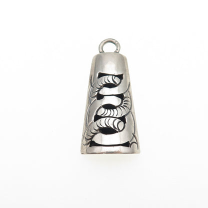 925 Sterling Silver Vintage Mexico Shadow Box Oxidized Charm Pendant