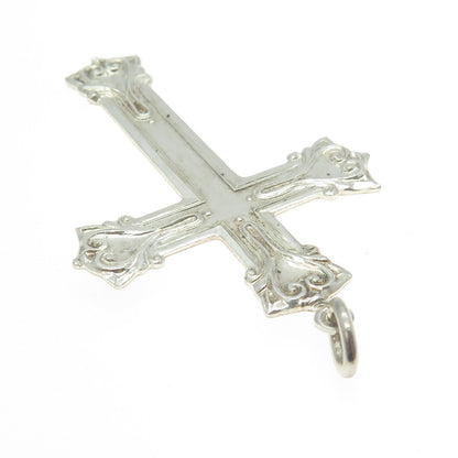 WALLACE 925 Sterling Silver Vintage Ornate Cross Pendant