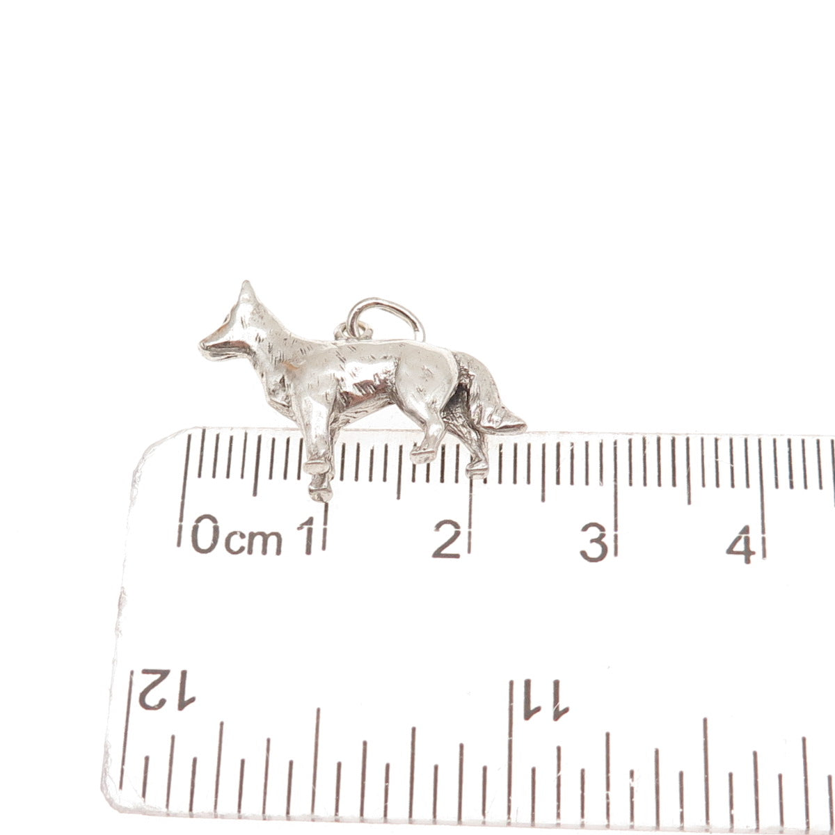Wells 925 Sterling Silver Vintage German Shepherd Dog Oxidized Charm Pendant