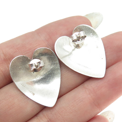 HANIBAL 925 Sterling Silver Gold Filled Vintage Heart Earrings