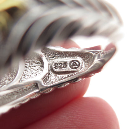 925 Sterling Silver 2-Tone Real Moonstone & White Topaz Ring Size 6