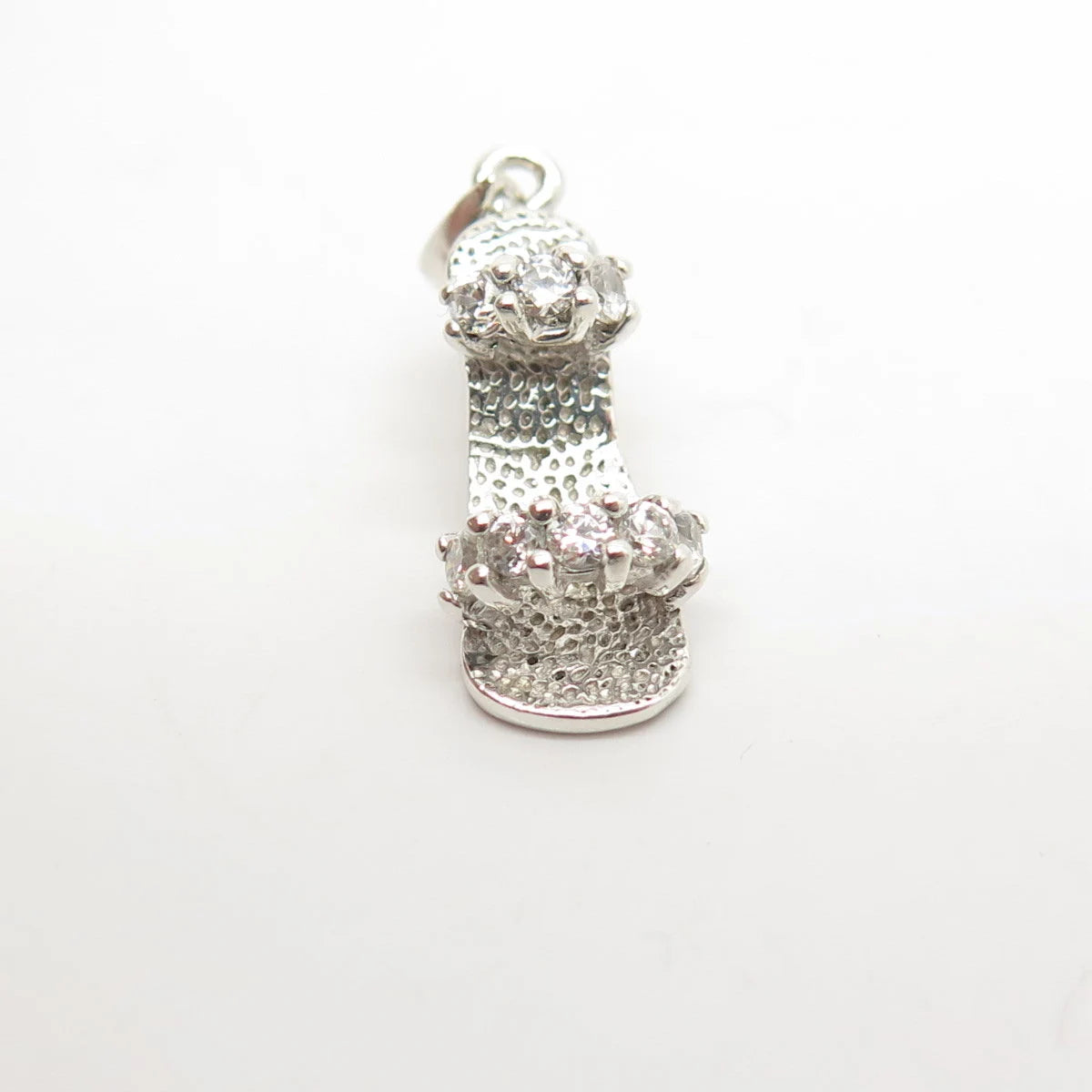 925 Sterling Silver Vintage C Z Woman's Shoe Pendant