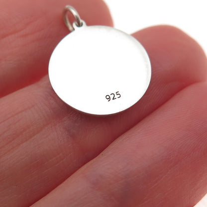 925 Sterling Silver Yellow Enamel Confused Face Emoji Charm Pendant