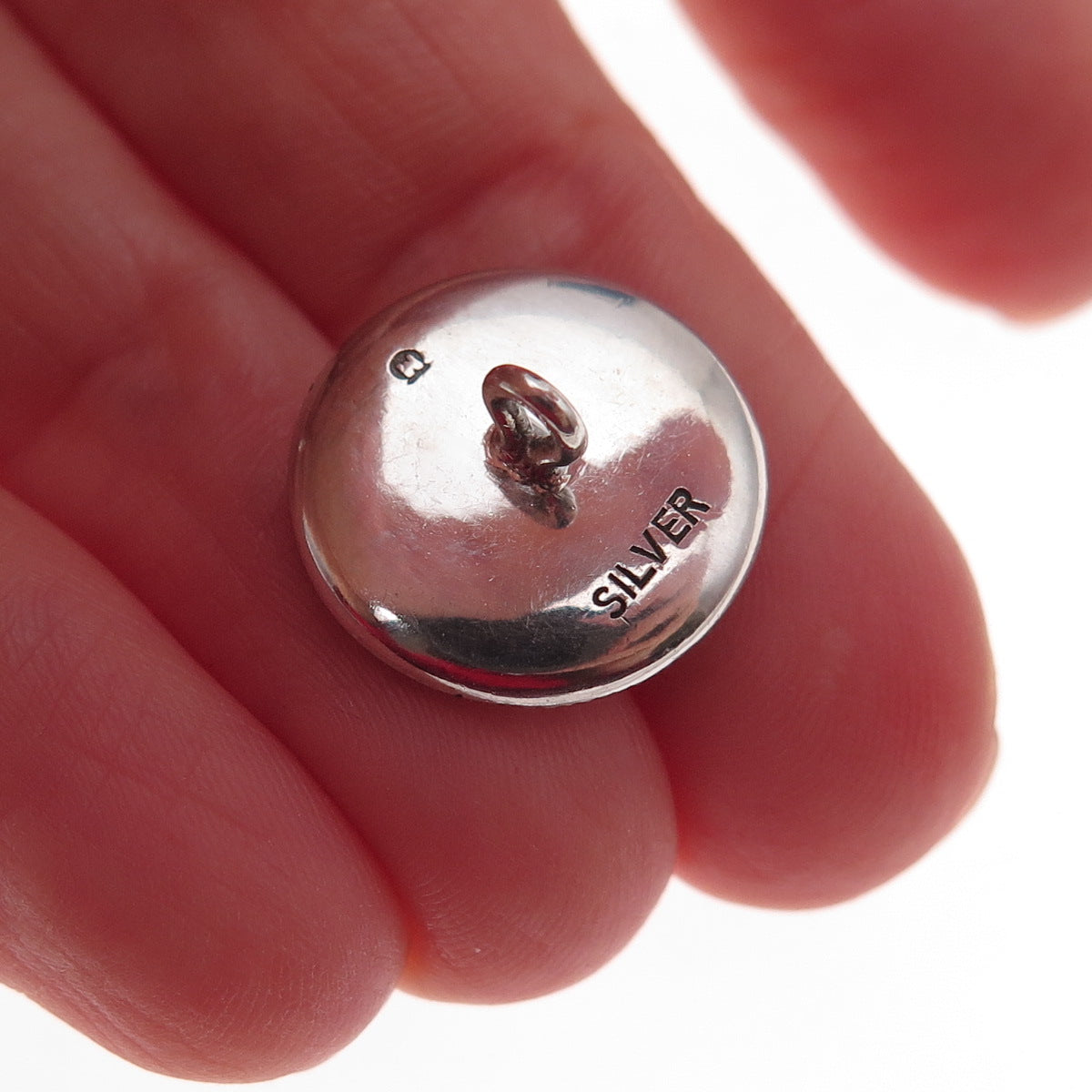 Mikimoto Sterling Silver Antique Japan Real Akoya Pearl & Abalone Shell Button