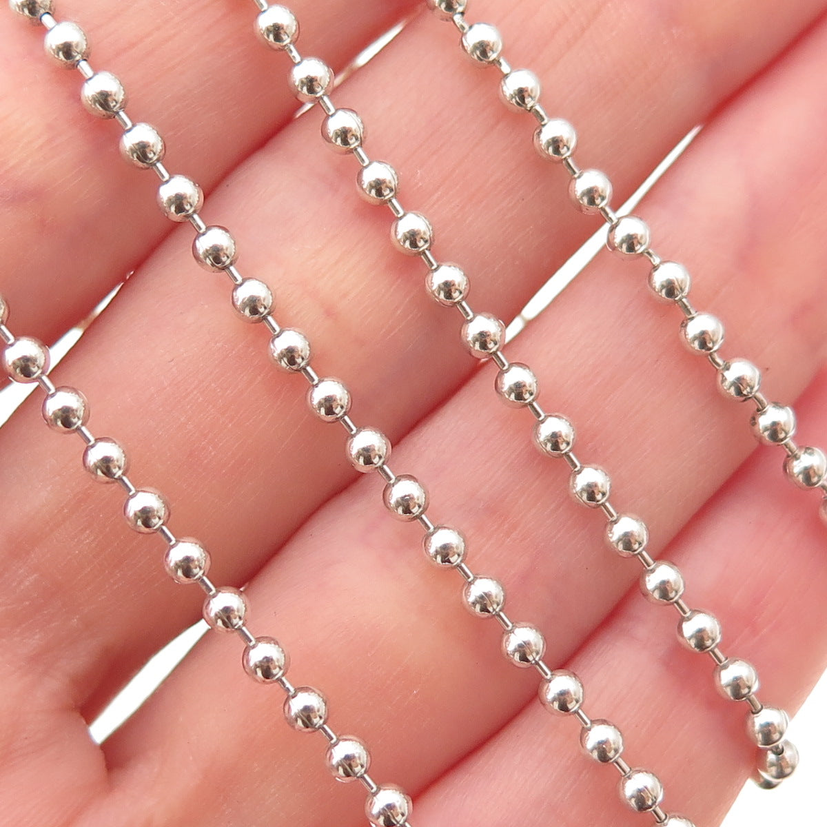 Tiffany & Co. 925 Sterling Silver Vintage Ball Beaded Chain Necklace 32"