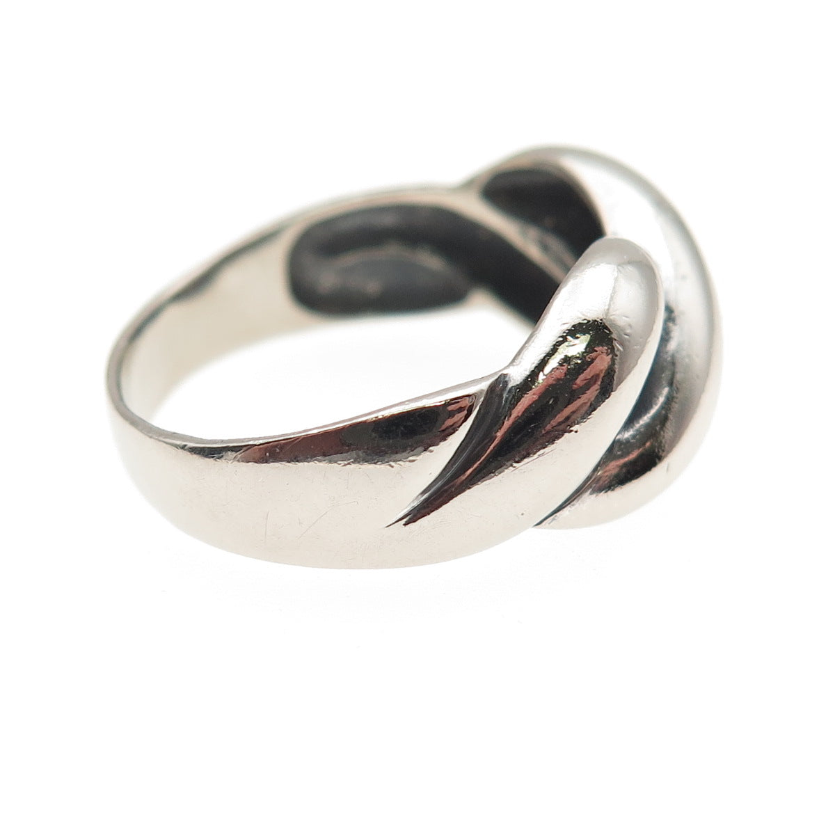 Chapal Zenray 925 Sterling Silver Vintage Modernist Twisted Oxidized Ring Size 9