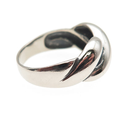 Chapal Zenray 925 Sterling Silver Vintage Modernist Twisted Oxidized Ring Size 9