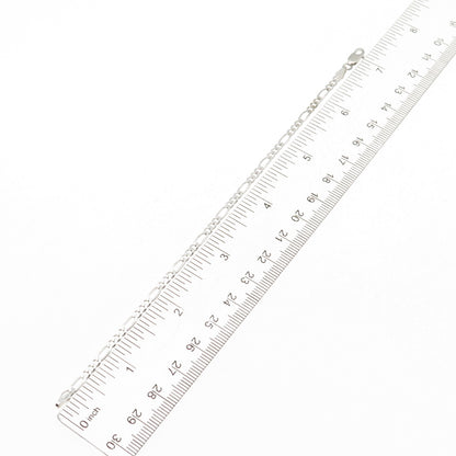925 Sterling Silver Italy Figaro Link Bracelet 7"