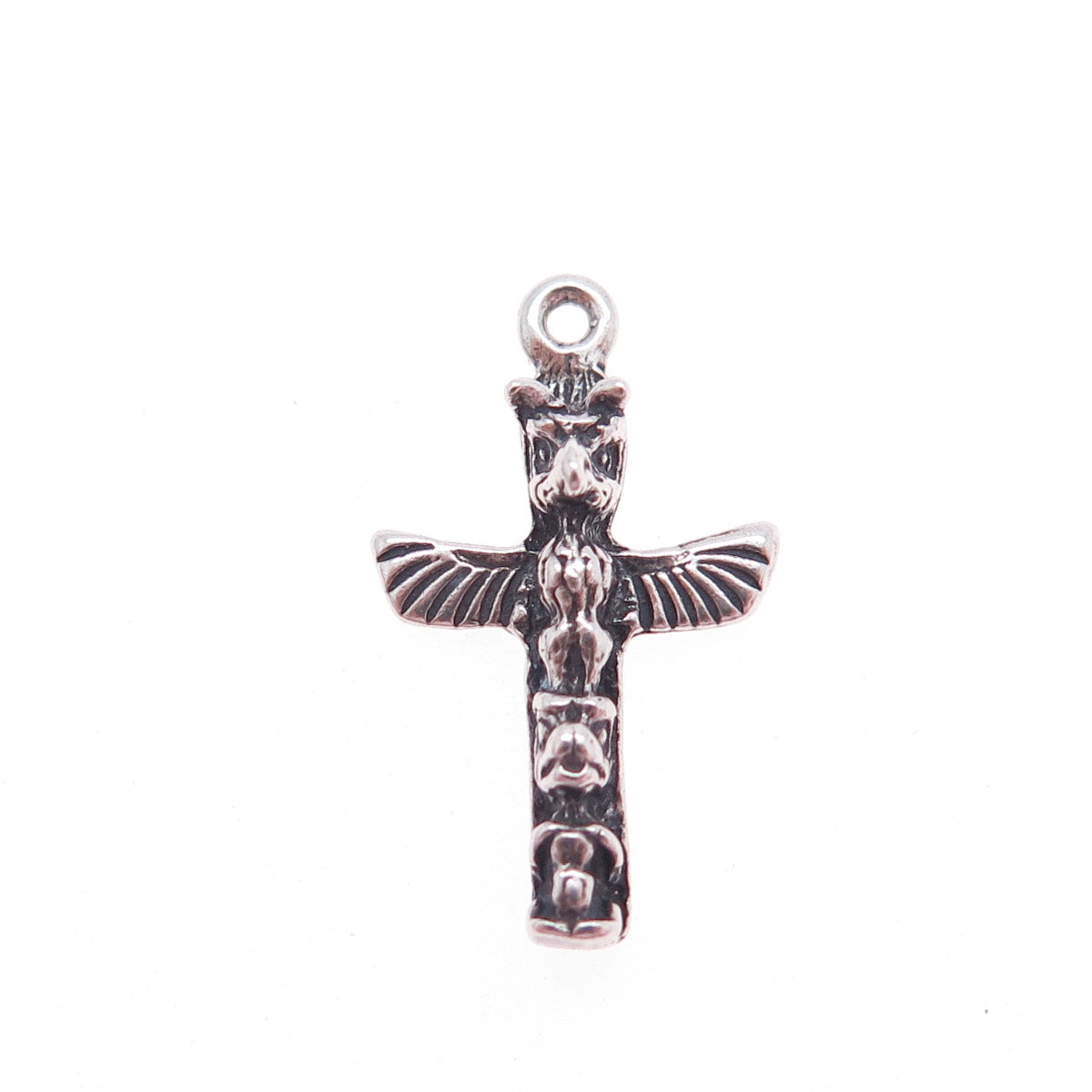 Old Pawn 925 Sterling Silver Vintage Southwestern Totem Pole Tribal Pendant