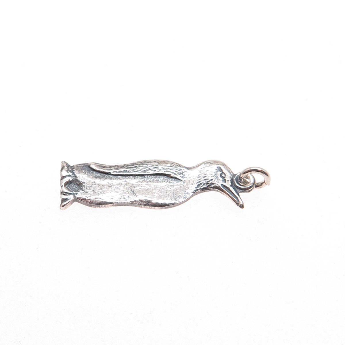 925 Sterling Silver Vintage Pinguin Oxidized Minimalist Charm Pendant