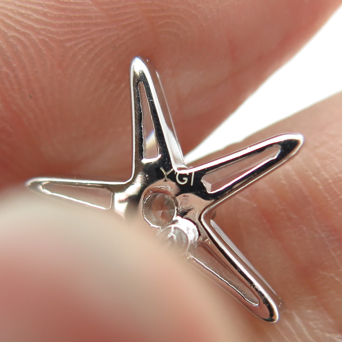 925 Sterling Silver C Z Starfish Stud Earrings