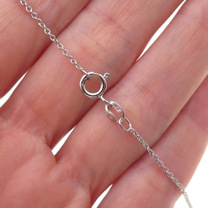 925 Sterling Silver Round-Cut Blue & White C Z Cable Chain Necklace 18"