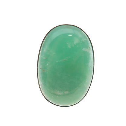 925 Sterling Silver Vintage Real Cabochon Chrysoprase Ring Size 7.5