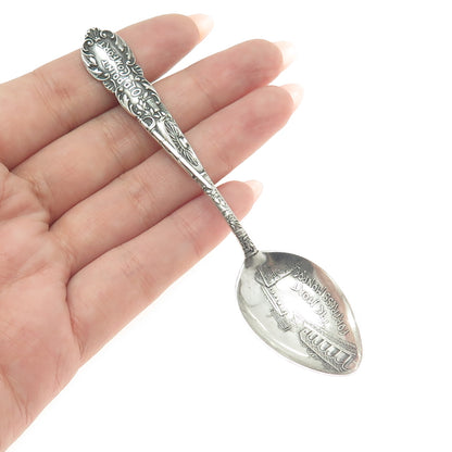 MECHANICS 925 Sterling Silver Antique The Moat - Fortress Monroe Coffee Spoon