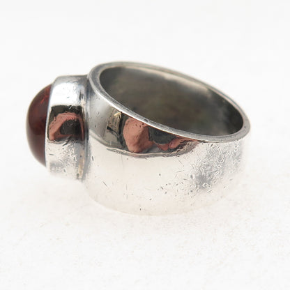 Dominique Dinouart 925 Sterling Silver Vintage Mexico Real Amber Ring Size 8