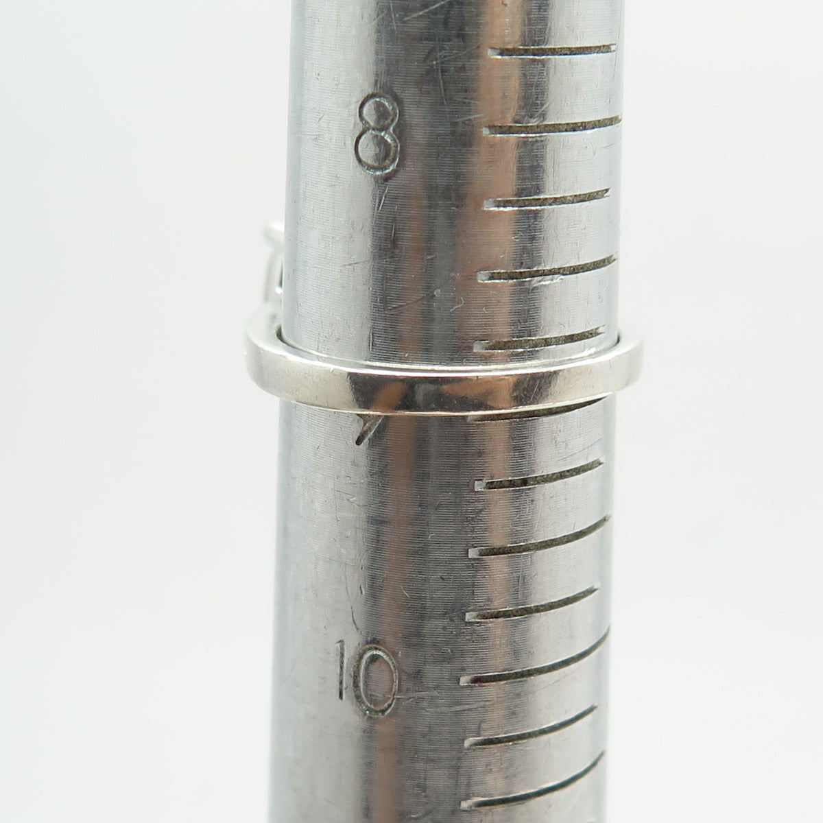 925 Sterling Silver Real Cabochon Prehnite & Round-Cut C Z Ring Size 9