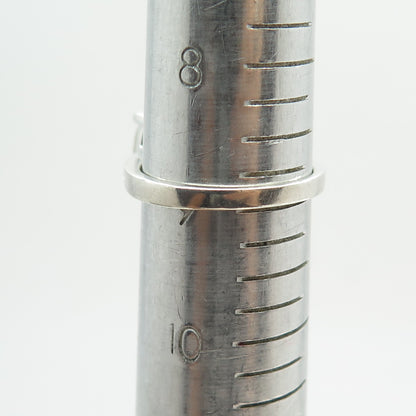 925 Sterling Silver Real Cabochon Prehnite & Round-Cut C Z Ring Size 9