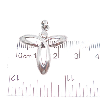 925 Sterling Silver Vintage Celtic Trinity Oxidized Charm Pendant