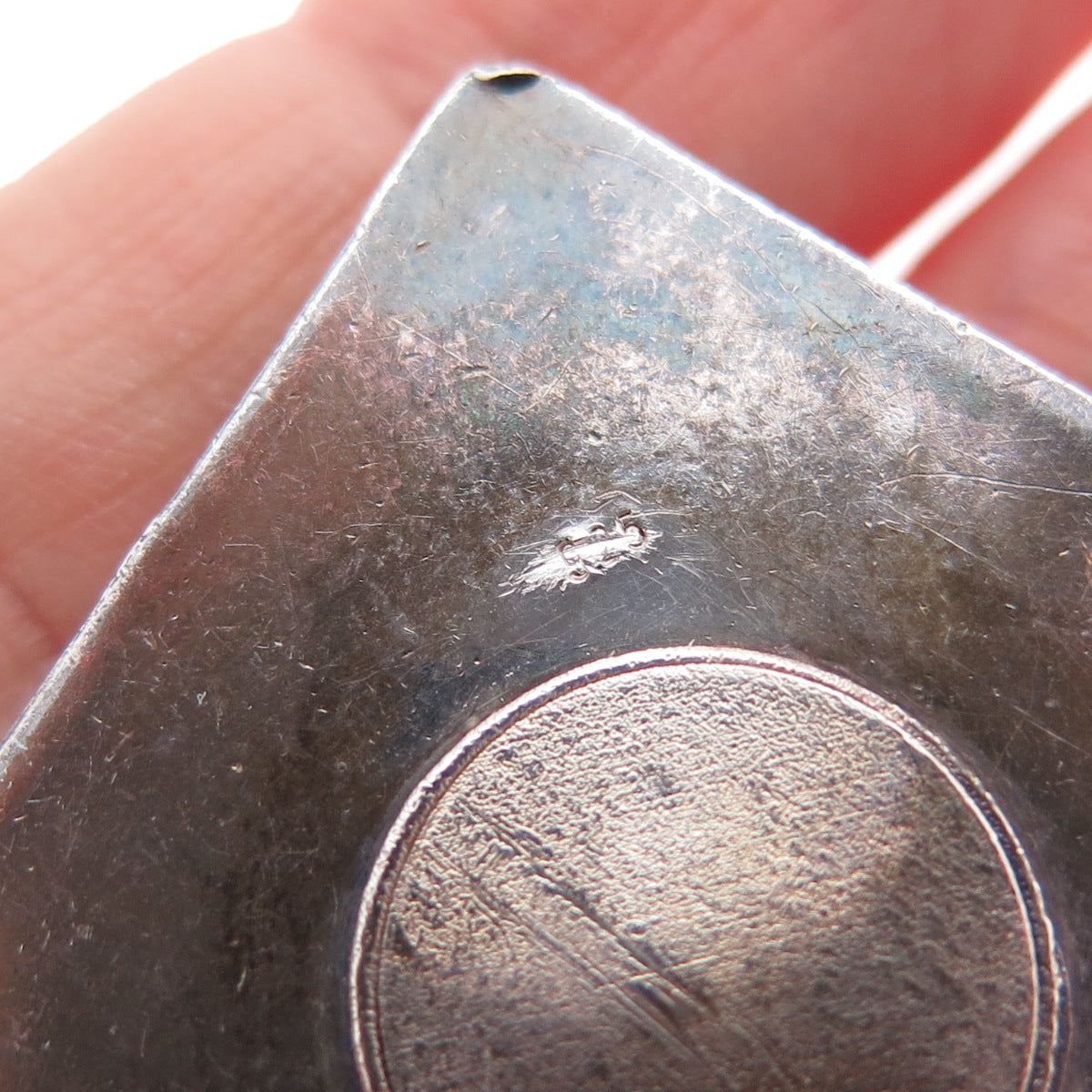 925 Sterling Silver Vintage Modernist Oxidized Clip On Earrings