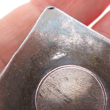 925 Sterling Silver Vintage Modernist Oxidized Clip On Earrings