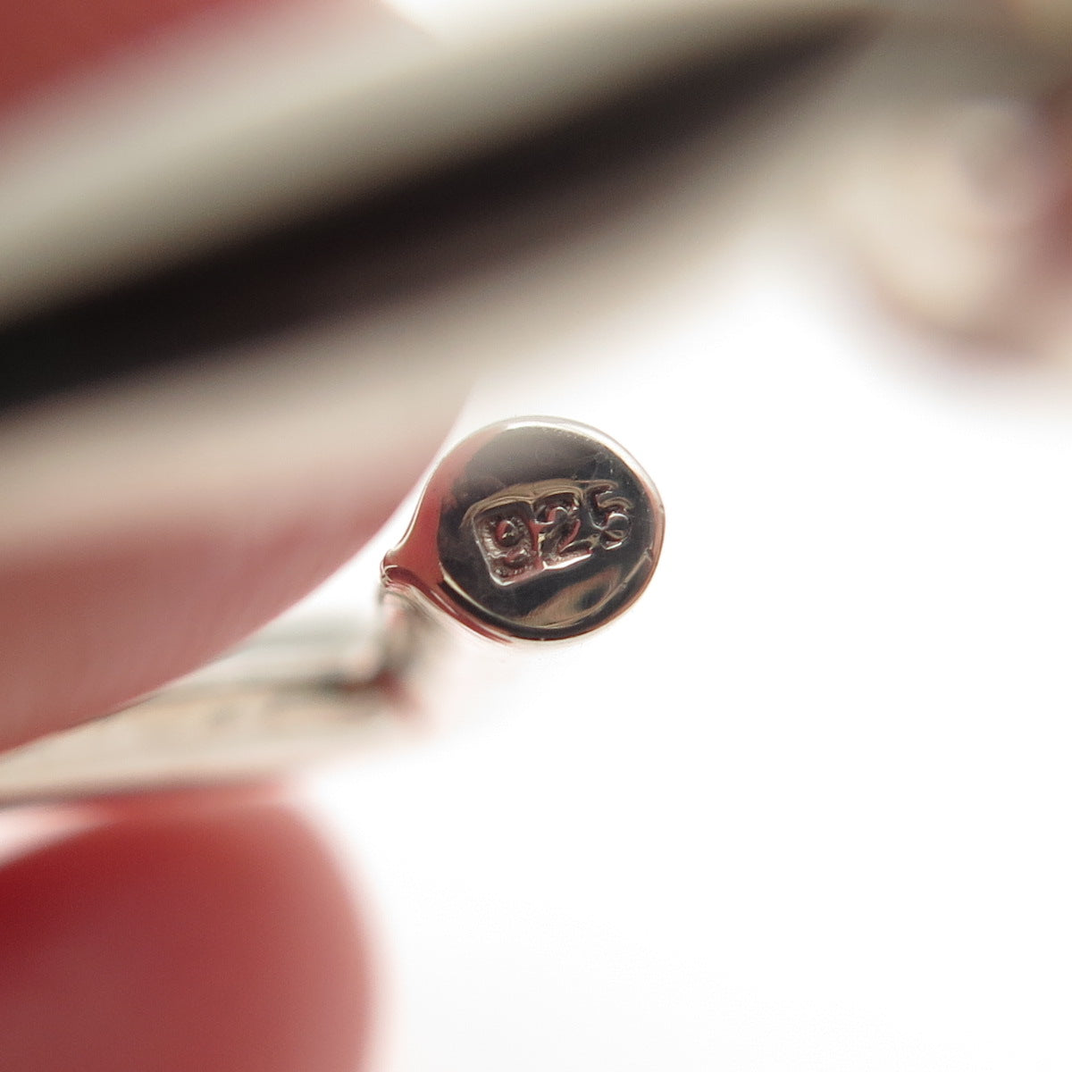 925 Sterling Silver Vintage Modernist Triangle Hoop Earrings