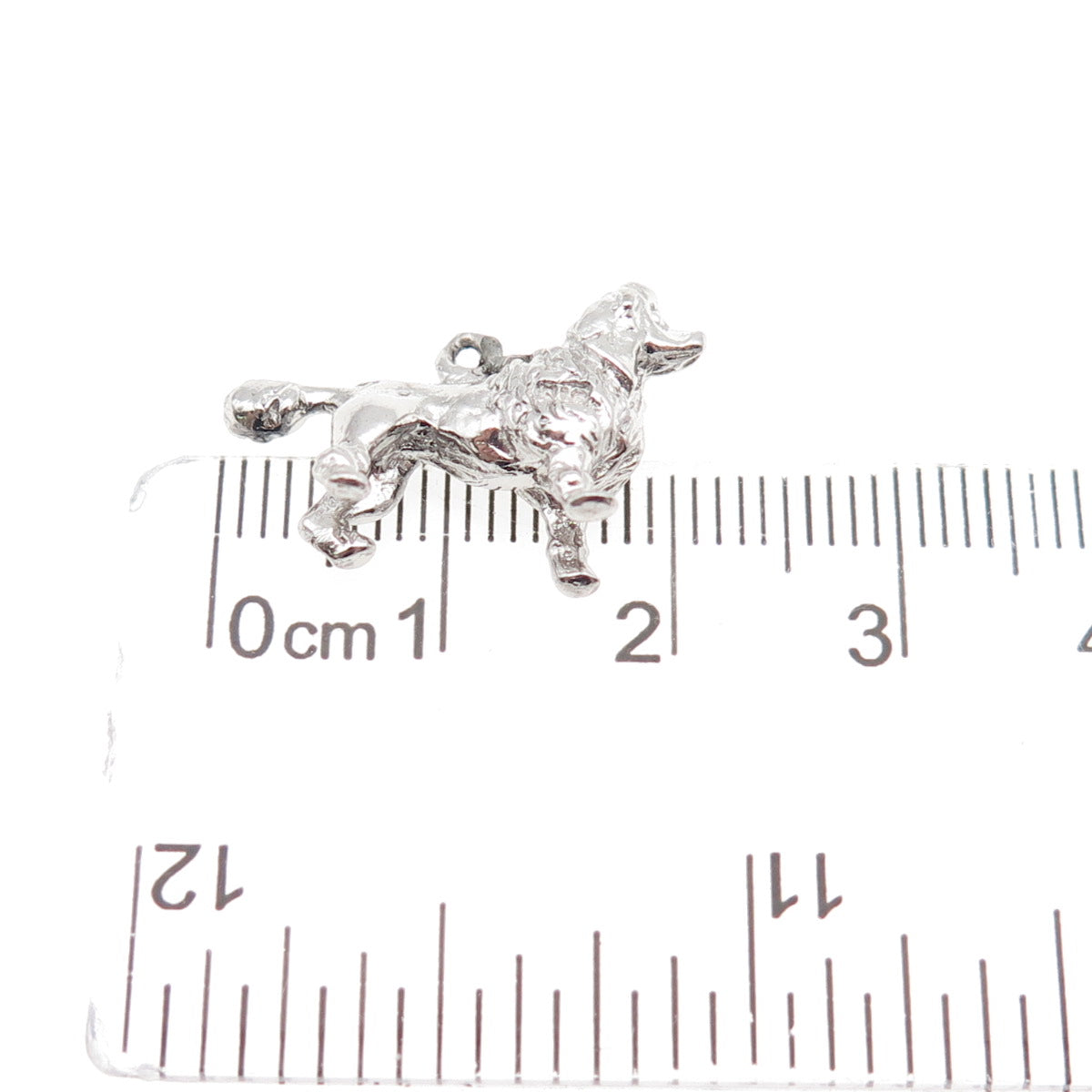 925 Sterling Silver Vintage Poodle Dog Mini 3D Charm Pendant
