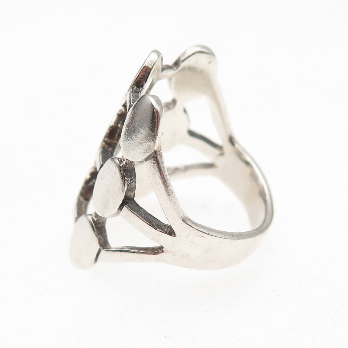 925 Sterling Silver Vintage Modernist Oxidized Ring Size 6.25