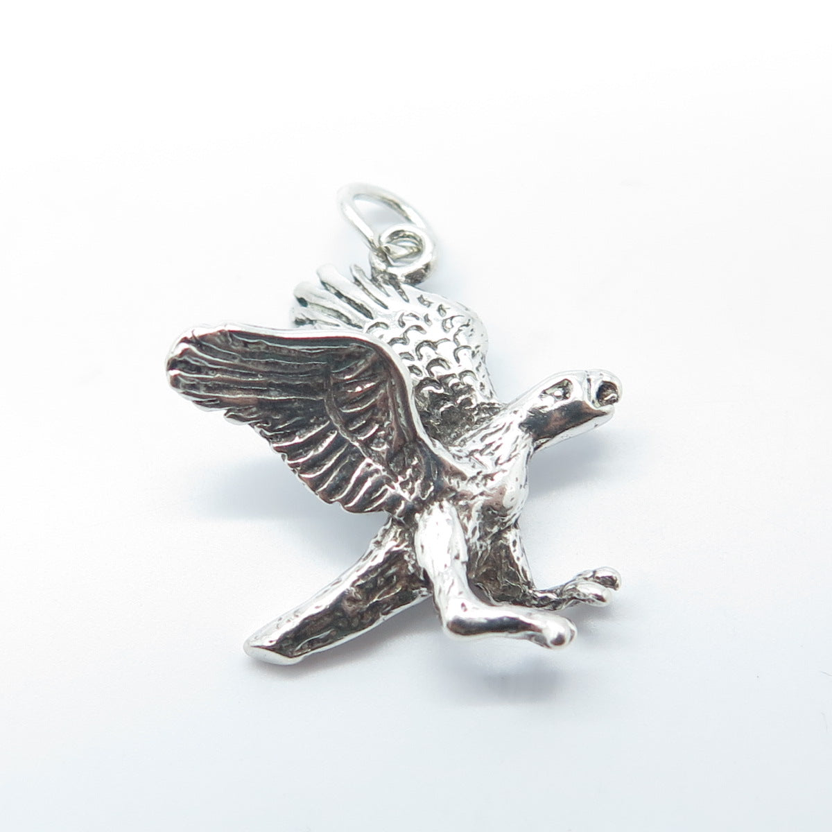 925 Sterling Silver Vintage Southwestern Eagle Bird Charm Pendant