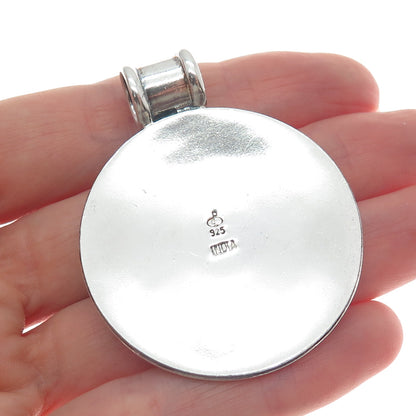 DOUG PAULUS 925 Sterling Silver Vintage Modernist Flower Oxidized Pendant