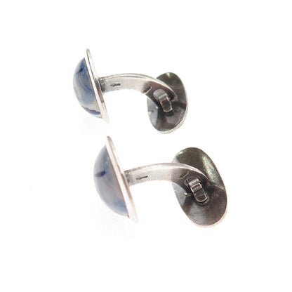 Delft GBS 835 Silver Vintage Dutch Ceramic Windmill Cufflinks