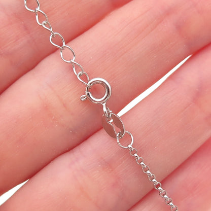 925 Sterling Silver Star of David Rolo Link Bracelet 6.25-7.25"