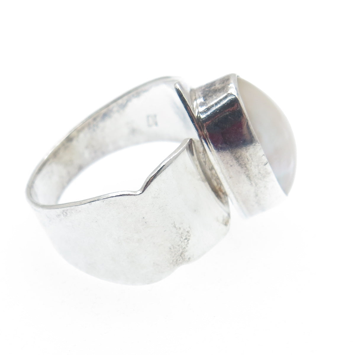 GILO & GRACE NAKAI Navajo Old Pawn 925 Sterling Vintage Real MOP Ring Size 9.75