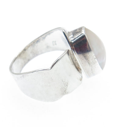 GILO & GRACE NAKAI Navajo Old Pawn 925 Sterling Vintage Real MOP Ring Size 9.75