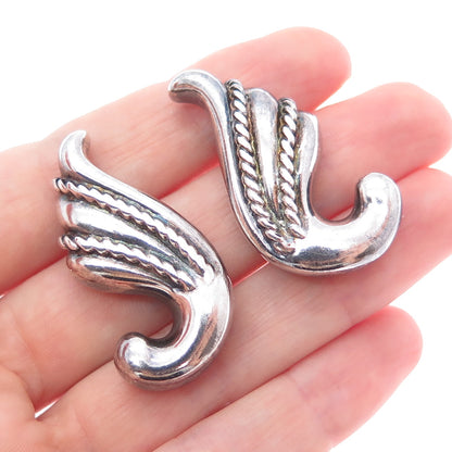 AIRIESS 925 Sterling Silver Vintage Modernist Oxidized Earrings