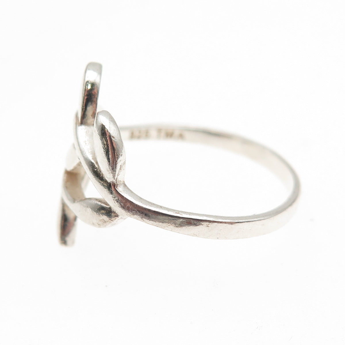 The Morning After 925 Sterling Silver Laurel Leaf Bypass Ring Size 8.25