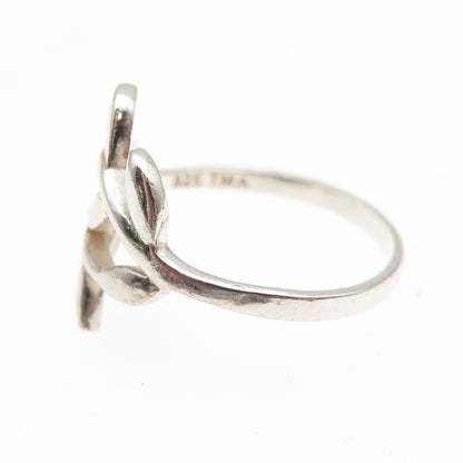 The Morning After 925 Sterling Silver Laurel Leaf Bypass Ring Size 8.25