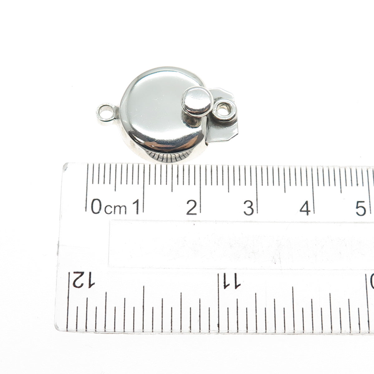 925 Sterling Silver Vintage Mexico Bracelet / Necklace Round Box Lock Clasp