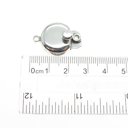 925 Sterling Silver Vintage Mexico Bracelet / Necklace Round Box Lock Clasp