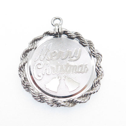 ELCO 925 Sterling Silver Vintage Merry Christmas Charm Pendant