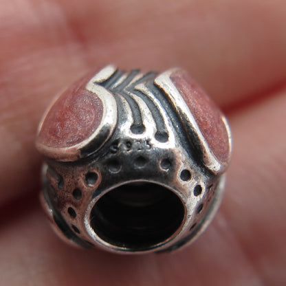 PANDORA 925 Sterling Silver Enamel Heart Bead Charm