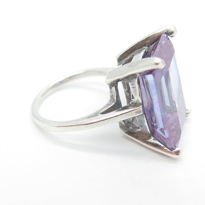 UTC 925 Sterling Silver Lavender C Z Ring Size 6