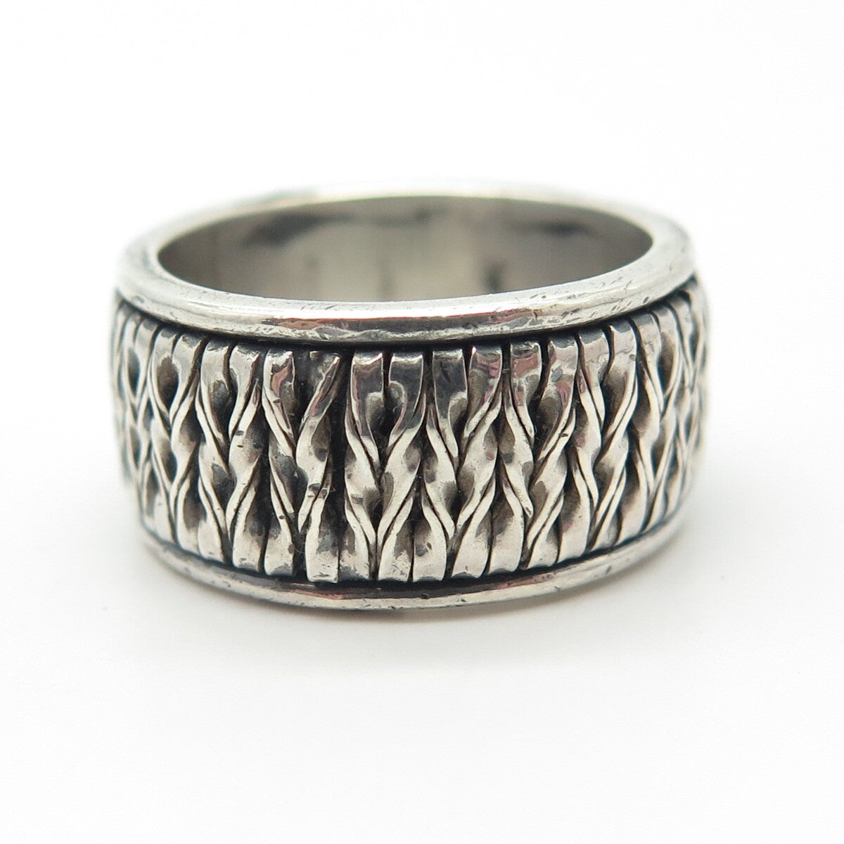 925 Sterling Silver Vintage Twisted Ball Ring Size 7.75