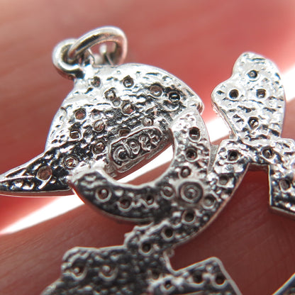 DASAN INC 925 Sterling Silver Real Round-Cut Diamond Boy Lobster Lock Pendant